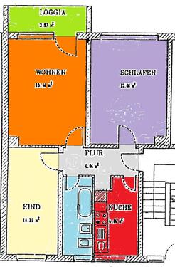 Foto - 3 Zimmer Etagenwohnung zur Miete in Sangerhausen