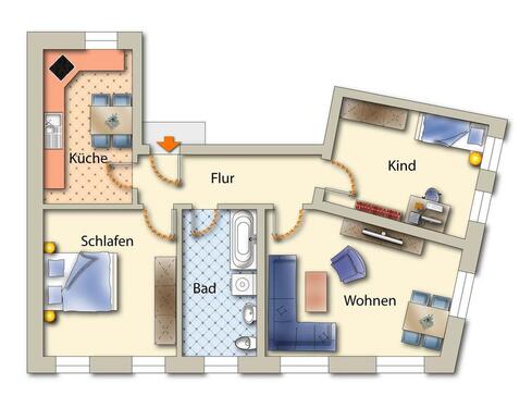 Foto - Etagenwohnung zur Miete in Freiberg