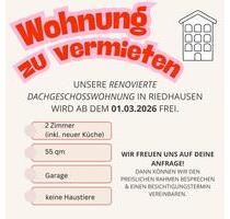 Dachgeschosswohnung zu vermieten - Riedhausen
