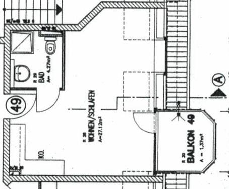 Foto - 1 Zimmer Dachgeschoßwohnung zur Miete in Hamburg