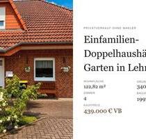 Gepflegte Doppelhaushälfte in Lehrte - ohne Maklercourtage