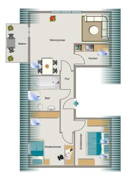 Foto - 3.5 Zimmer Dachgeschoßwohnung zur Miete in Duisburg