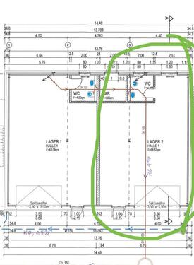 Foto - Lagerhalle in Warmhalle mit innenliegendem Büro