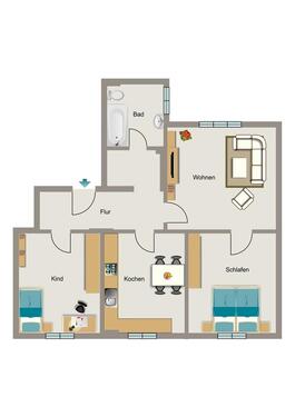 Foto - 3.5 Zimmer Erdgeschoßwohnung in Duisburg