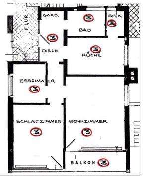 Foto - 3 Zimmer Erdgeschoßwohnung zur Miete in Petershagen