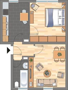 Foto - 2-Zimmer-Wohnung in Übach-Palenberg mit großem Hobbykeller und Hausgarten