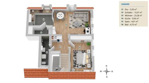 Foto - 2 - Zimmer - Dachgeschosswohnung in Weikersheim