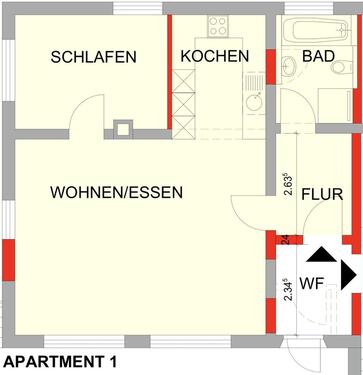 Foto - Erstbezug nach Kernsanierung: 2ZKB Erdgeschosswohnung mit gehobener Innenausstattung und Stellplatz