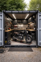 Foto - Motorrad-Garage Schrauberbox im 10-Fuß-Container