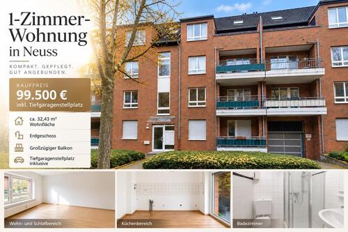 Foto - Vermietete 1-Zimmer-Wohnung mit TG-Stellplatz in Neuss