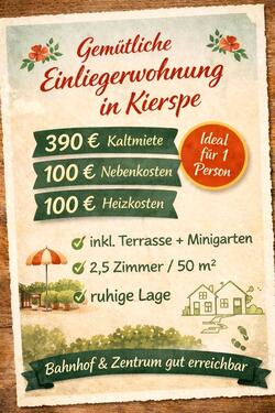 Foto - Ruhige Einliegerwohnung 50 qm mit Terrasse & Mini Garten