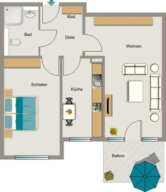 Foto - 2.5 Zimmer Etagenwohnung zur Miete in Duisburg