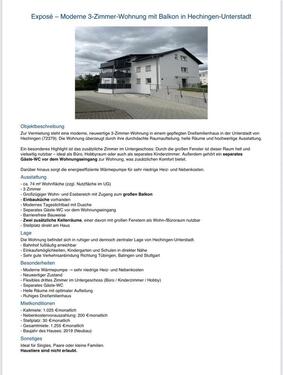 Foto - 3 Zimmer Neubauwohnung in Hechingen