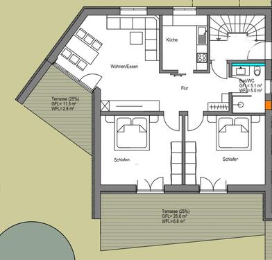 Foto - 3 Zimmer Etagenwohnung zur Miete in Unterwössen