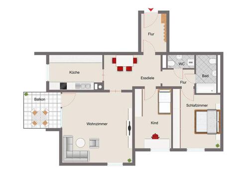 Foto - 3 Zimmer Etagenwohnung zur Miete in Höchberg