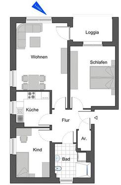 Foto - 3 Zimmer Erdgeschoßwohnung in Wolfsburg