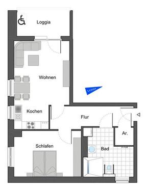 Foto - 2 Zimmer Dachgeschoßwohnung zur Miete in Wolfsburg