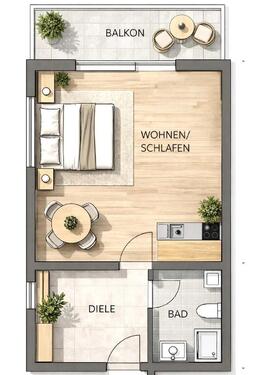 Foto - 1 Zimmer Etagenwohnung zur Miete in Gernsbach