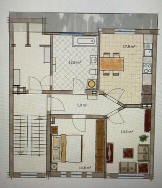 Foto - 2 Zimmer DG Wohnung - 800,00 EUR Kaltmiete,