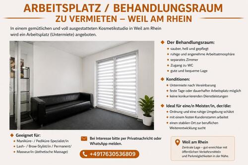 Foto - Studio in Weil am Rhein,Behandlungsraum zu vermieten.