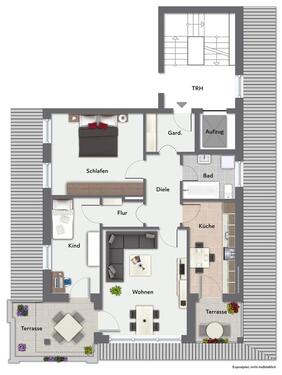 Foto - Schöne 3-Zi.-Wohnung mit 2 Balkonen und herrlicher Aussicht in Deggendorf zu vermieten.