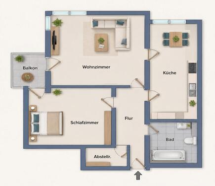 Foto - 2 Zimmer Etagenwohnung zum Kaufen in Minden