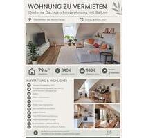 Dachgeschosswohnung WörthDo - 840,00&nbsp;EUR Kaltmiete, ca.&nbsp; 79,00&nbsp;m&sup2; in Wörth an der Donau (PLZ: 93086)