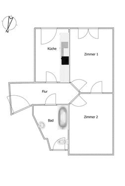 Foto - 2 Zimmer Etagenwohnung zur Miete in Rendsburg