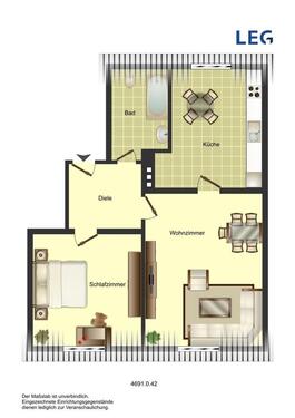 Foto - 2 Zimmer Etagenwohnung zur Miete in Duisburg