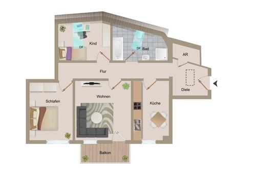 Foto - 3 Zimmer Dachgeschoßwohnung zur Miete in Weida