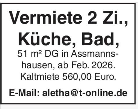 Foto - 2ZKB-Wohnung in Assmannshausen zu vermieten
