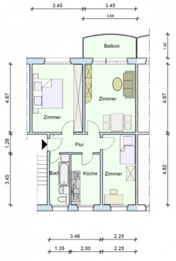 Foto - 3 Zimmer Etagenwohnung zur Miete in Aschersleben