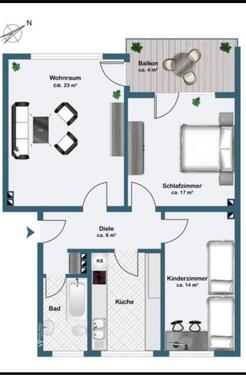 Foto - 3-Zimmer Wohnung mit Balkon +2 Keller