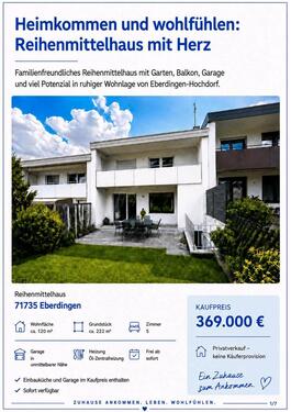 Foto - Reihenmittelhaus mit Herz ❤️ - 369.000,00&nbsp;EUR Kaufpreis, ca.&nbsp; 120,00&nbsp;m&sup2;