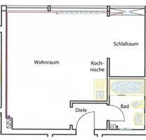 Krefeld Dykgebiet, 2 Zimmer, Kochnische, Diele, Bad, 1.OG, 36m²