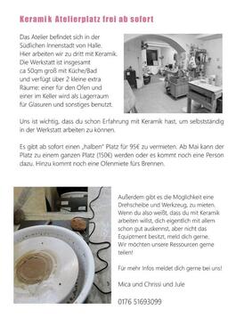 Foto - Keramikatelier Studio pottery - 95,00&nbsp;EUR Kaltmiete,