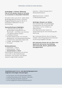 Foto - 4 Zimmer Erdgeschoßwohnung zur Miete in Düsseldorf