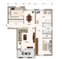 Tolle Wohnung mit Balkon und Tiefgaragenstellpl. 3,5 Zimmer - Memmingen