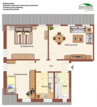 Foto - 3 Zimmer Dachgeschoßwohnung zur Miete in Sondershausen