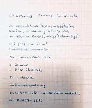 Foto - Etagenwohnung in Barßel zur Miete