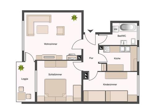 Foto - 3 Zimmer Etagenwohnung zur Miete in Gießen