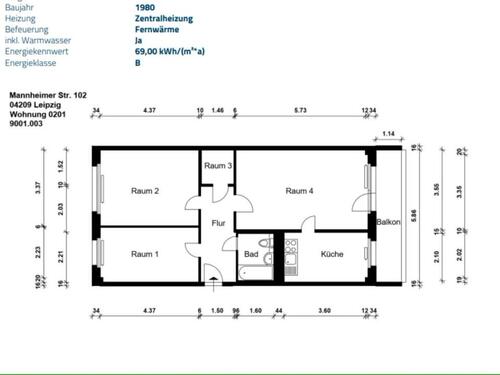 Foto - Etagenwohnung in Leipzig zur Miete