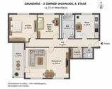 Foto - Helle 3 - Zimmerwohnung 72 m2 mit Balkon und Weitblick