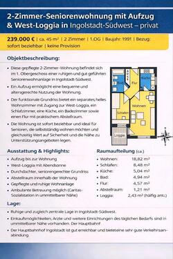 Foto - 2-Zimmer-Seniorenwohnung mit Aufzug & West-Loggia