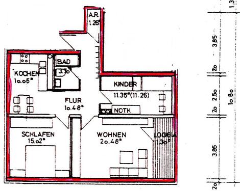 Foto - 3 Zimmer Etagenwohnung zum Kaufen in Ludwigshafen am Rhein