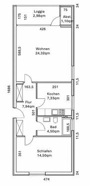 Foto - Modernisierte 2-Zimmer-Wohnung mit Balkon