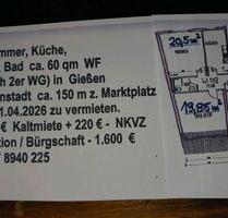 Wohnung in Gießen zu vermieten - 540,00&nbsp;EUR Kaltmiete, ca.&nbsp; 60,00&nbsp;m&sup2; in Buseck (PLZ: 35418)