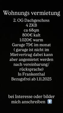 Foto - Wohnung Vermietung Frankenthal - 800,00 EUR Kaltmiete,