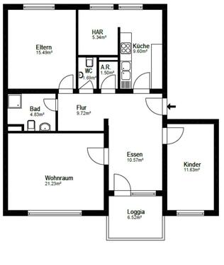 Foto - Mietwohnung - 1.200,00&nbsp;EUR Kaltmiete, ca.&nbsp; 92,00&nbsp;m&sup2;