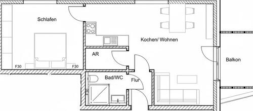 Foto - 2 Zimmer Etagenwohnung zur Miete in Ibbenbüren